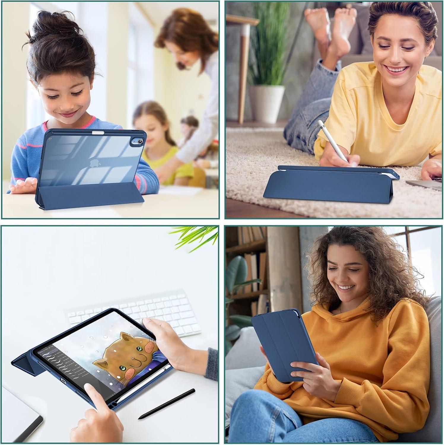 image:imageProCase for iPad A16 11th Generation 11 Inch 202510th Generation 109 Inch 2022 Case with Pencil Holder Hybrid iPad 11 10 Case with Clear Back Supports Auto WakeSleep BlackNavy