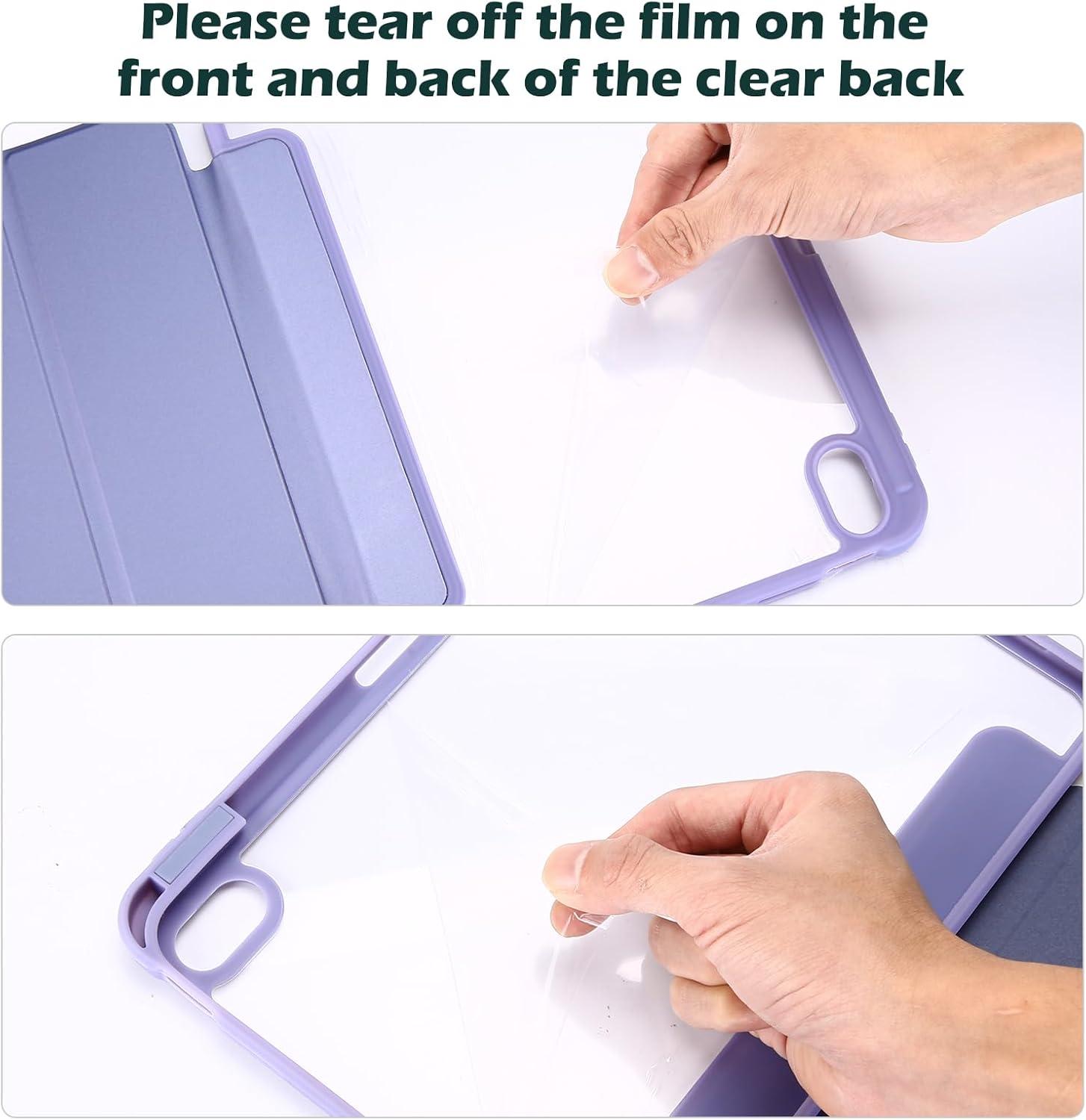 image:imageProCase for iPad A16 11th Generation 11 Inch 202510th Generation 109 Inch 2022 Case with Pencil Holder Hybrid iPad 11 10 Case with Clear Back Supports Auto WakeSleep BlackLightpurple