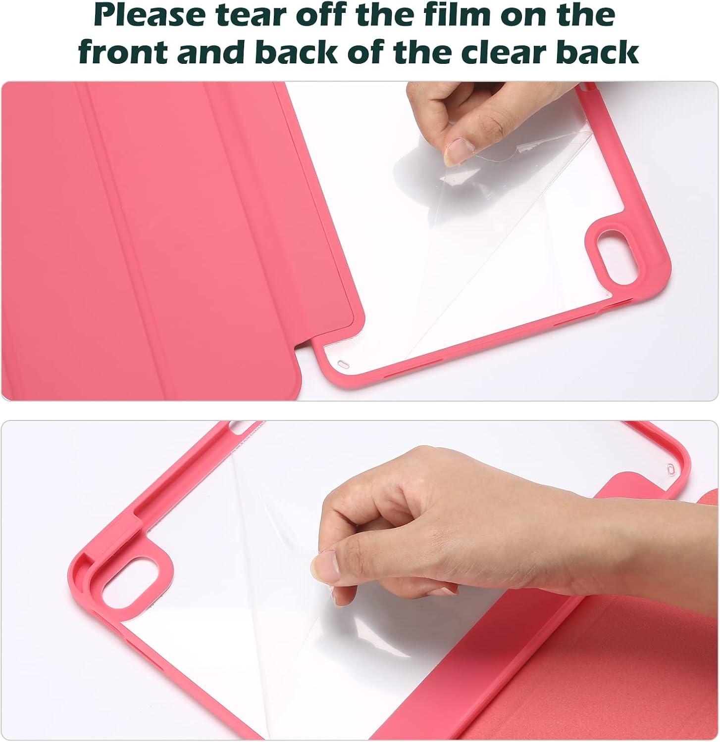 image:imageProCase for iPad A16 11th Generation 11 Inch 202510th Generation 109 Inch 2022 Case with Pencil Holder Hybrid iPad 11 10 Case with Clear Back Supports Auto WakeSleep BlackPink