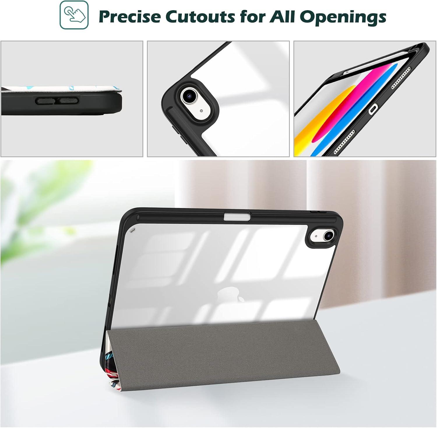 image:imageProCase for iPad A16 11th Generation 11 Inch 202510th Generation 109 Inch 2022 Case with Pencil Holder Hybrid iPad 11 10 Case with Clear Back Supports Auto WakeSleep BlackSkateboard