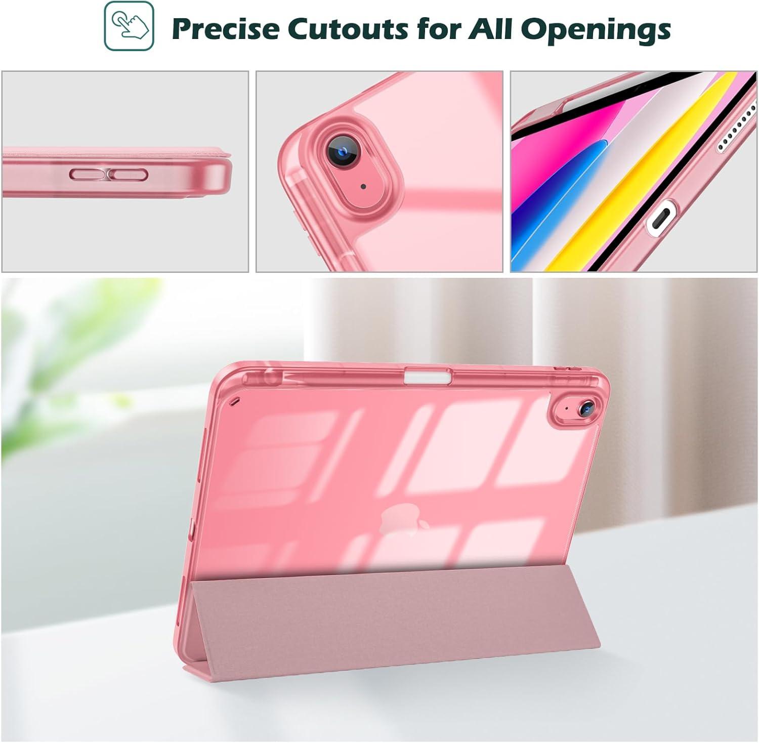 image:imageProCase for iPad A16 11th Generation 11 Inch 202510th Generation 109 Inch 2022 Case with Pencil Holder Hybrid iPad 11 10 Case with Clear Back Supports Auto WakeSleep BlackLightpink