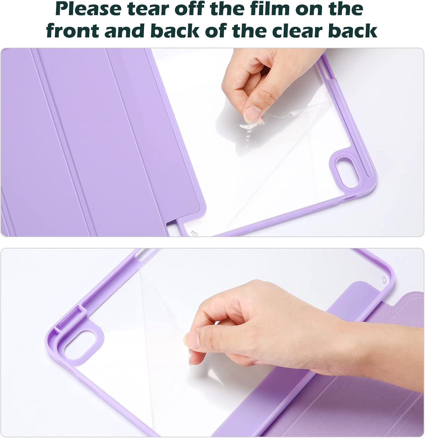 image:imageProCase for iPad A16 11th Generation 11 Inch 202510th Generation 109 Inch 2022 Case with Pencil Holder Hybrid iPad 11 10 Case with Clear Back Supports Auto WakeSleep BlackPurple