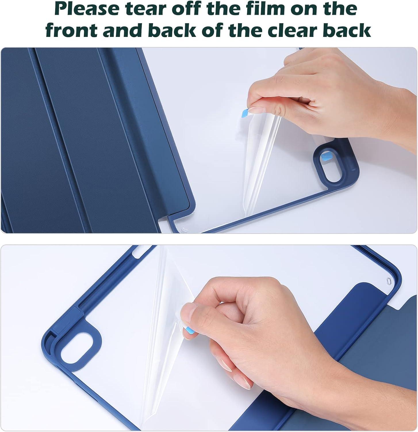 image:imageProCase for iPad A16 11th Generation 11 Inch 202510th Generation 109 Inch 2022 Case with Pencil Holder Hybrid iPad 11 10 Case with Clear Back Supports Auto WakeSleep BlackNavy