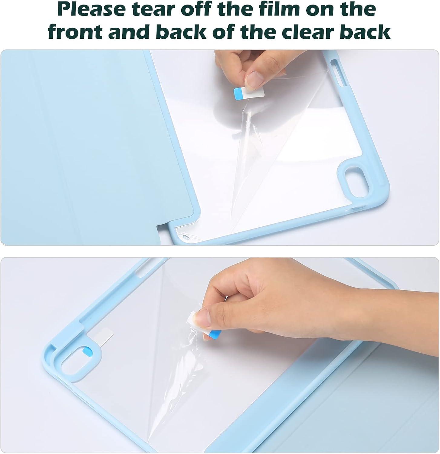 image:imageProCase for iPad A16 11th Generation 11 Inch 202510th Generation 109 Inch 2022 Case with Pencil Holder Hybrid iPad 11 10 Case with Clear Back Supports Auto WakeSleep BlackSkyblue
