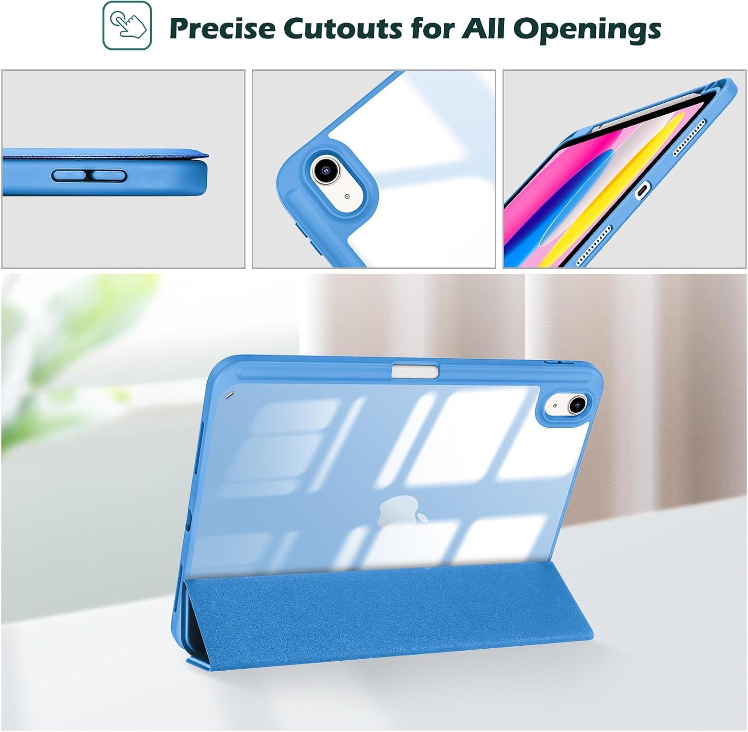 image:imageProCase for iPad A16 11th Generation 11 Inch 202510th Generation 109 Inch 2022 Case with Pencil Holder Hybrid iPad 11 10 Case with Clear Back Supports Auto WakeSleep BlackBlue