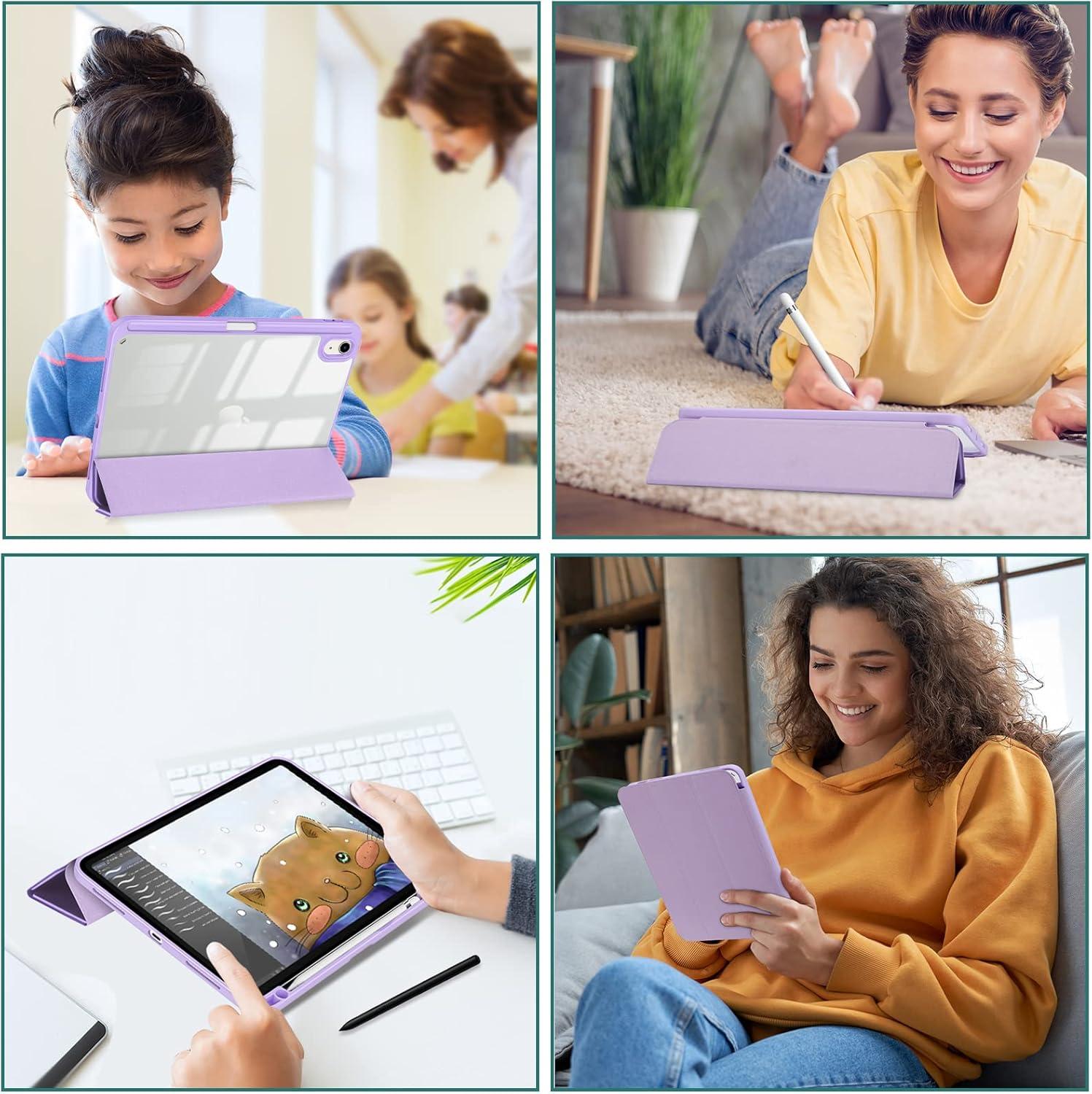image:imageProCase for iPad A16 11th Generation 11 Inch 202510th Generation 109 Inch 2022 Case with Pencil Holder Hybrid iPad 11 10 Case with Clear Back Supports Auto WakeSleep BlackPurple