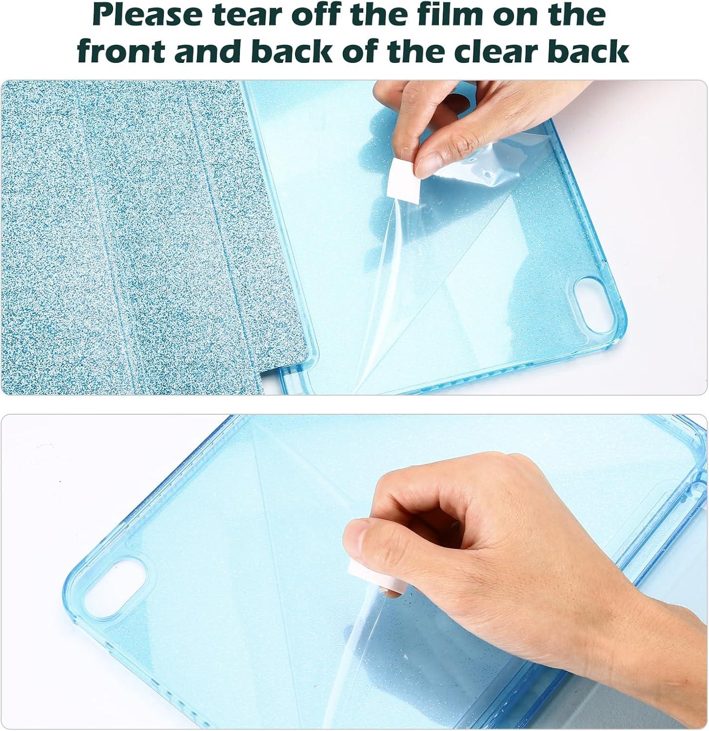 image:imageProCase for iPad A16 11th Generation 11 Inch 202510th Generation 109 Inch 2022 Case with Pencil Holder Hybrid iPad 11 10 Case with Clear Back Supports Auto WakeSleep BlackGlitterBlue