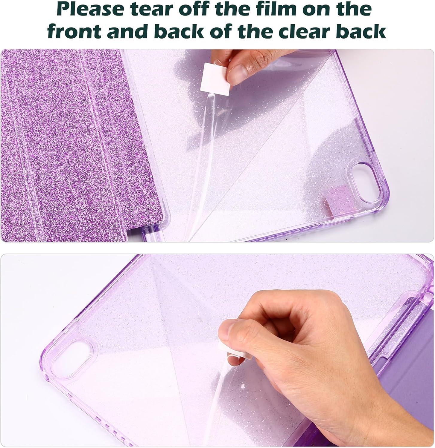 image:imageProCase for iPad A16 11th Generation 11 Inch 202510th Generation 109 Inch 2022 Case with Pencil Holder Hybrid iPad 11 10 Case with Clear Back Supports Auto WakeSleep BlackGlitterPurple