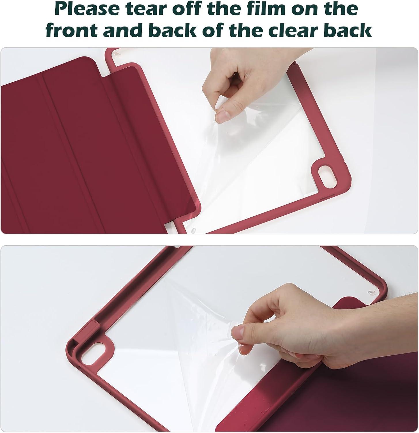 image:imageProCase for iPad A16 11th Generation 11 Inch 202510th Generation 109 Inch 2022 Case with Pencil Holder Hybrid iPad 11 10 Case with Clear Back Supports Auto WakeSleep BlackWine