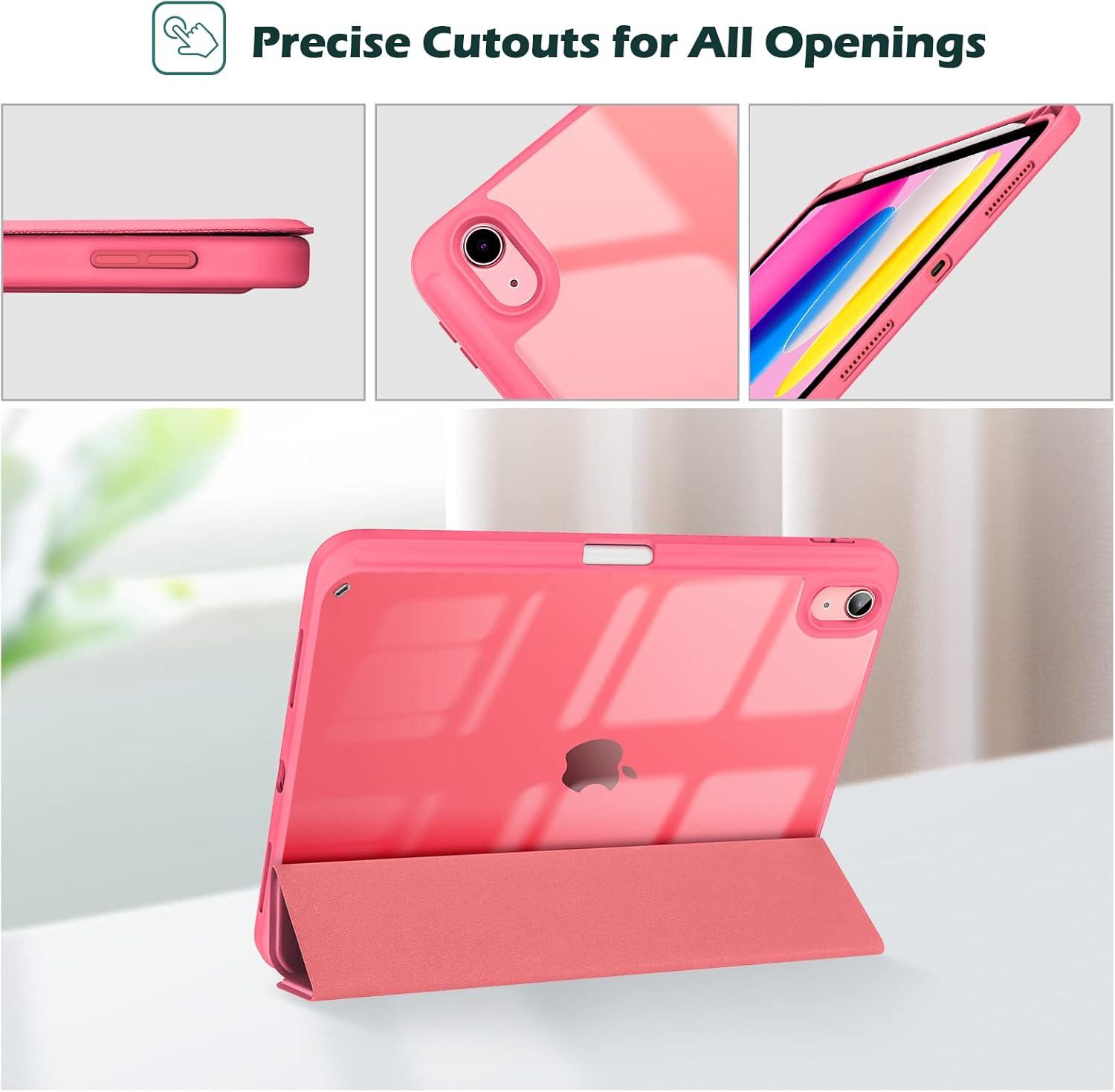 image:imageProCase for iPad A16 11th Generation 11 Inch 202510th Generation 109 Inch 2022 Case with Pencil Holder Hybrid iPad 11 10 Case with Clear Back Supports Auto WakeSleep BlackPink