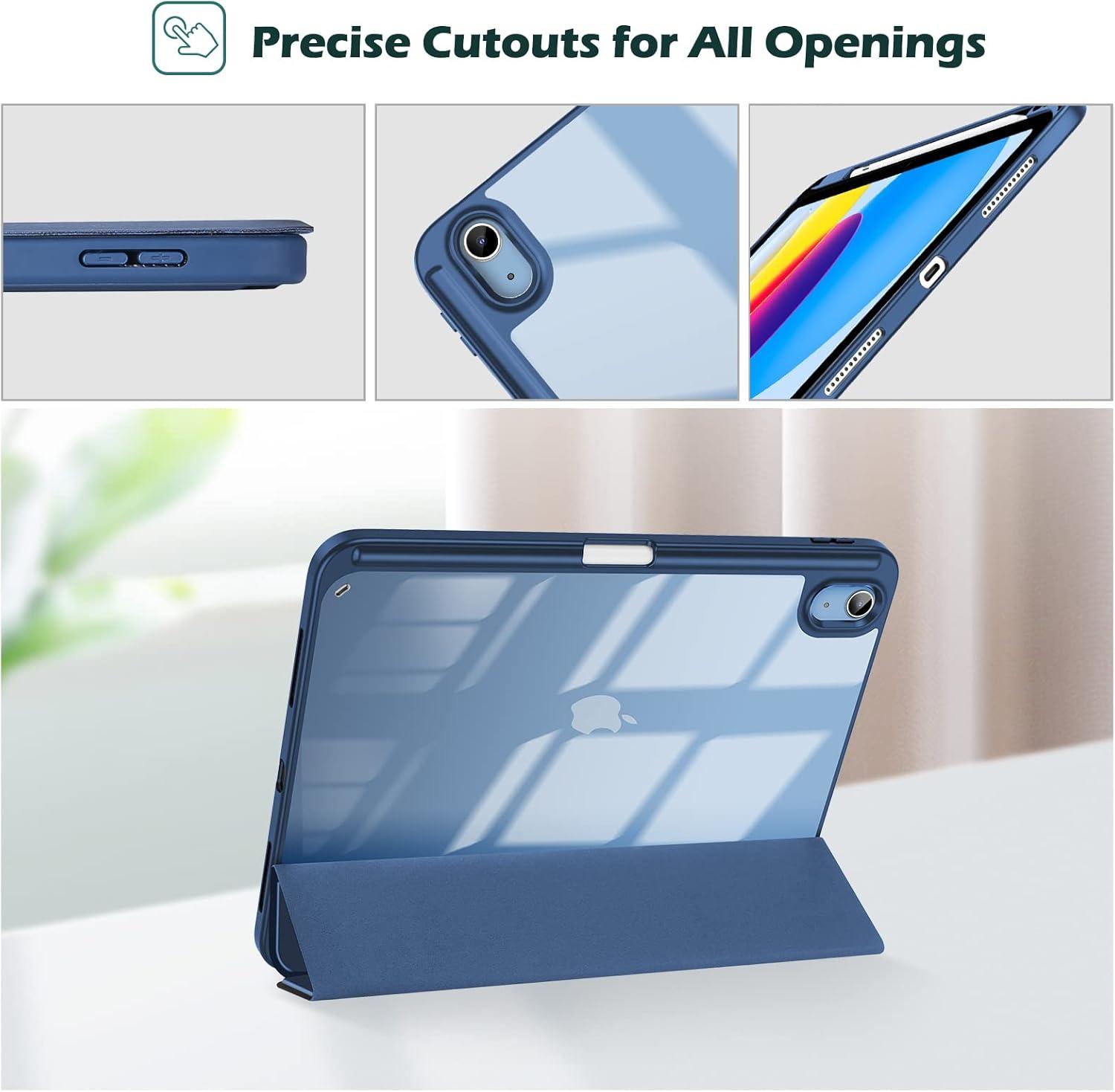 image:imageProCase for iPad A16 11th Generation 11 Inch 202510th Generation 109 Inch 2022 Case with Pencil Holder Hybrid iPad 11 10 Case with Clear Back Supports Auto WakeSleep BlackNavy