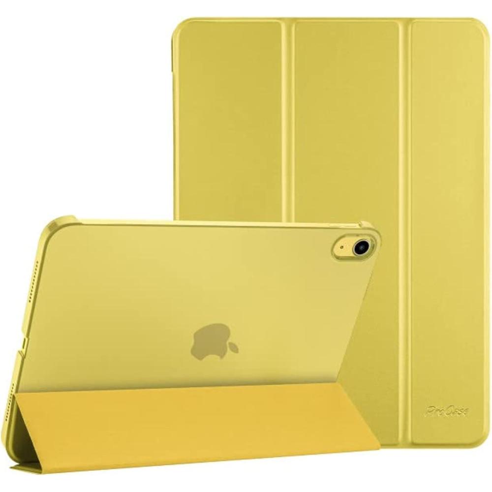 image:imageProCase for iPad A16 11th Generation 11 Inch 2025 iPad 10th Generation 109 Inch 2022 Case Slim Smart Cover with Translucent Hard Shell Back Supports Touch ID Auto WakeSleep BlueYellow