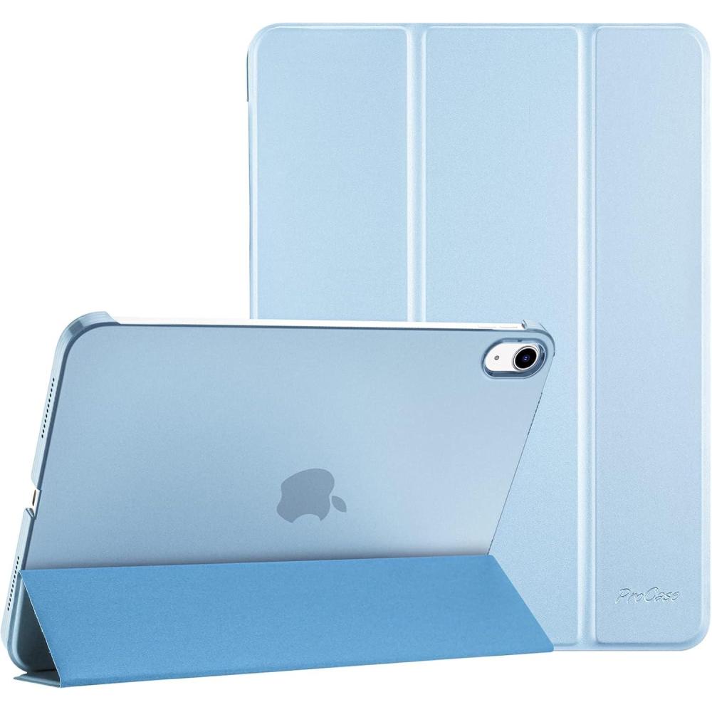 image:imageProCase for iPad A16 11th Generation 11 Inch 2025 iPad 10th Generation 109 Inch 2022 Case Slim Smart Cover with Translucent Hard Shell Back Supports Touch ID Auto WakeSleep BlueSkyblue