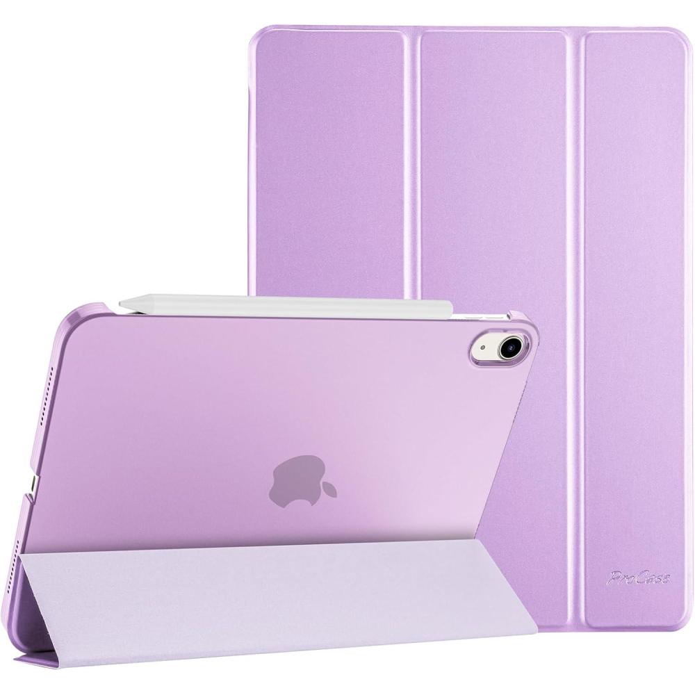 image:imageProCase for iPad A16 11th Generation 11 Inch 2025 iPad 10th Generation 109 Inch 2022 Case Slim Smart Cover with Translucent Hard Shell Back Supports Touch ID Auto WakeSleep BlueViolet