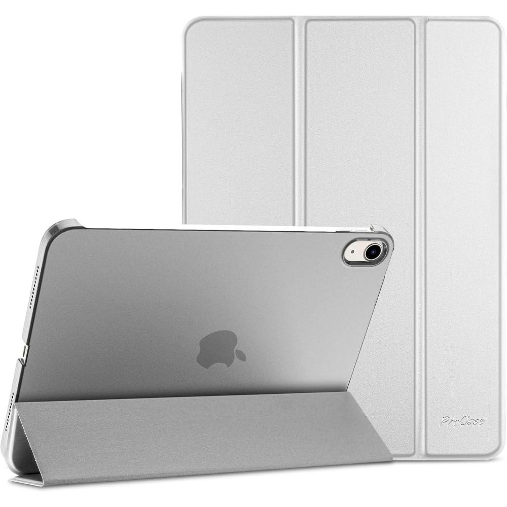 image:imageProCase for iPad A16 11th Generation 11 Inch 2025 iPad 10th Generation 109 Inch 2022 Case Slim Smart Cover with Translucent Hard Shell Back Supports Touch ID Auto WakeSleep BlueSilver