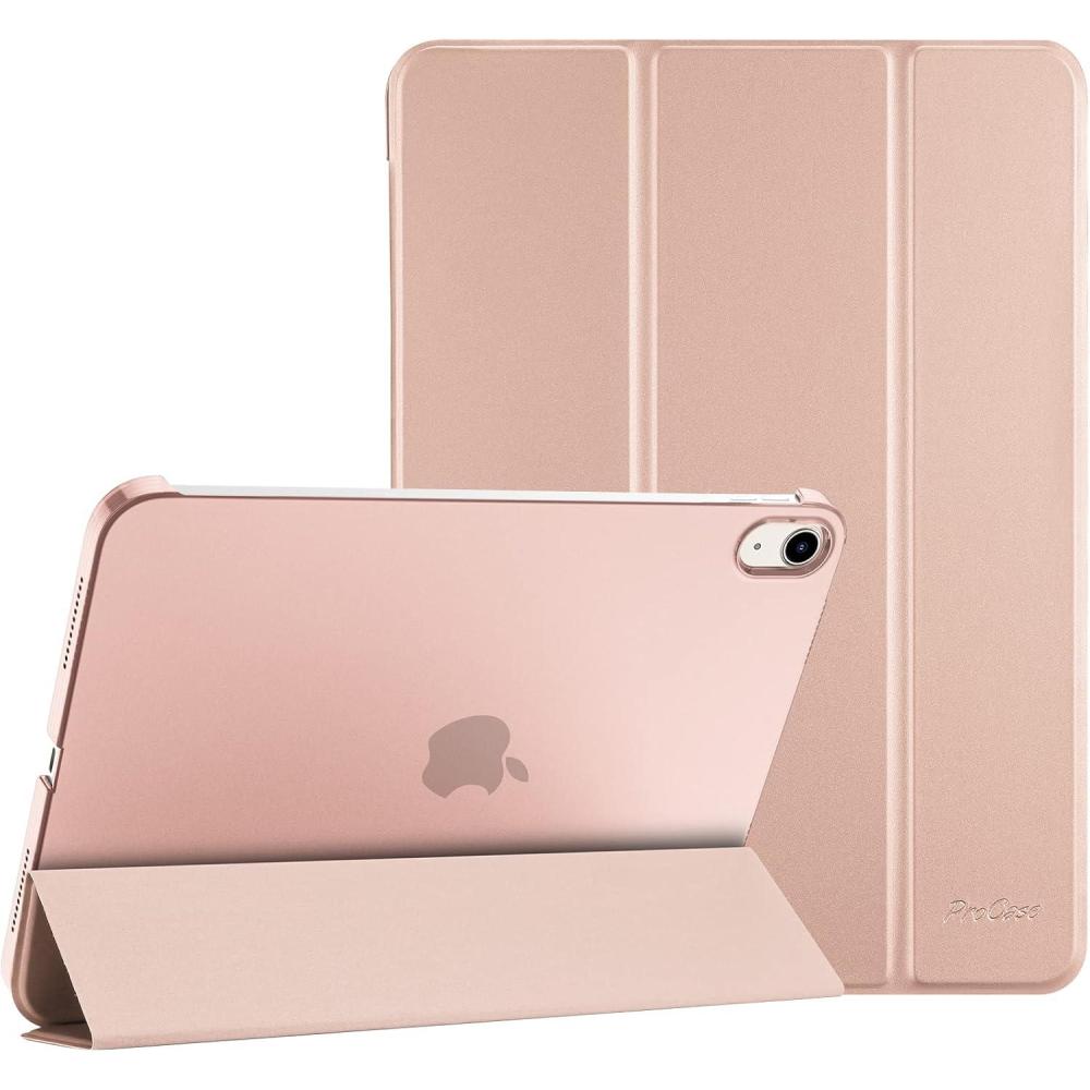 image:imageProCase for iPad A16 11th Generation 11 Inch 2025 iPad 10th Generation 109 Inch 2022 Case Slim Smart Cover with Translucent Hard Shell Back Supports Touch ID Auto WakeSleep BlueRosegold