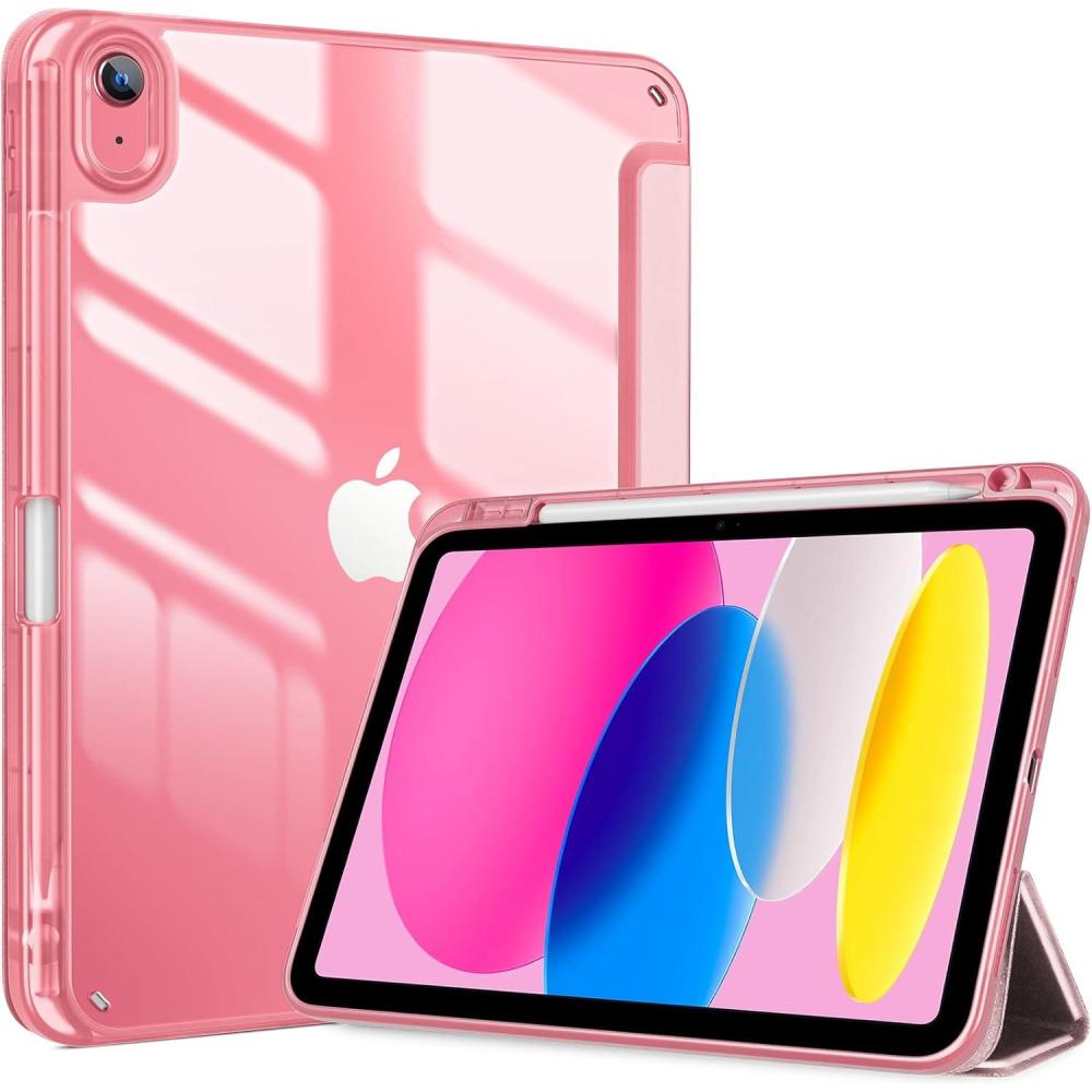 image:imageProCase for iPad A16 11th Generation 11 Inch 202510th Generation 109 Inch 2022 Case with Pencil Holder Hybrid iPad 11 10 Case with Clear Back Supports Auto WakeSleep BlackLightpink