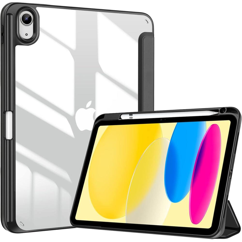 image:imageProCase for iPad A16 11th Generation 11 Inch 202510th Generation 109 Inch 2022 Case with Pencil Holder Hybrid iPad 11 10 Case with Clear Back Supports Auto WakeSleep BlackBlack