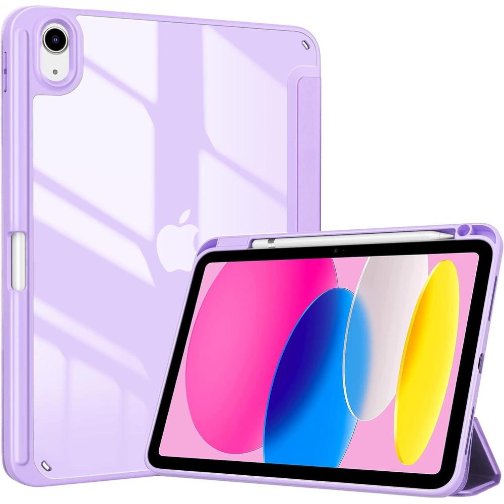 image:imageProCase for iPad A16 11th Generation 11 Inch 202510th Generation 109 Inch 2022 Case with Pencil Holder Hybrid iPad 11 10 Case with Clear Back Supports Auto WakeSleep BlackPurple