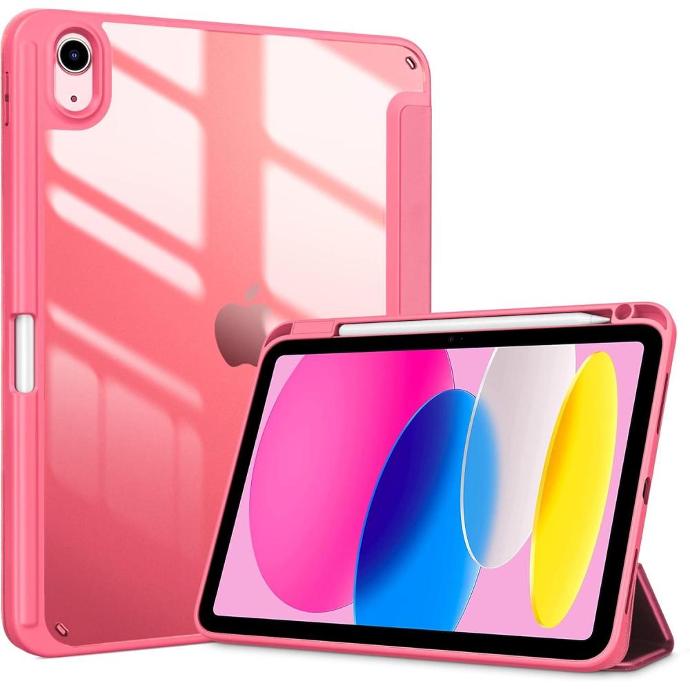 image:imageProCase for iPad A16 11th Generation 11 Inch 202510th Generation 109 Inch 2022 Case with Pencil Holder Hybrid iPad 11 10 Case with Clear Back Supports Auto WakeSleep BlackPink