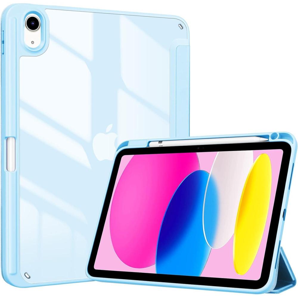 image:imageProCase for iPad A16 11th Generation 11 Inch 202510th Generation 109 Inch 2022 Case with Pencil Holder Hybrid iPad 11 10 Case with Clear Back Supports Auto WakeSleep BlackSkyblue