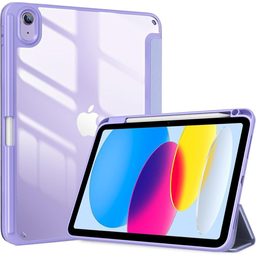image:imageProCase for iPad A16 11th Generation 11 Inch 202510th Generation 109 Inch 2022 Case with Pencil Holder Hybrid iPad 11 10 Case with Clear Back Supports Auto WakeSleep BlackLightpurple