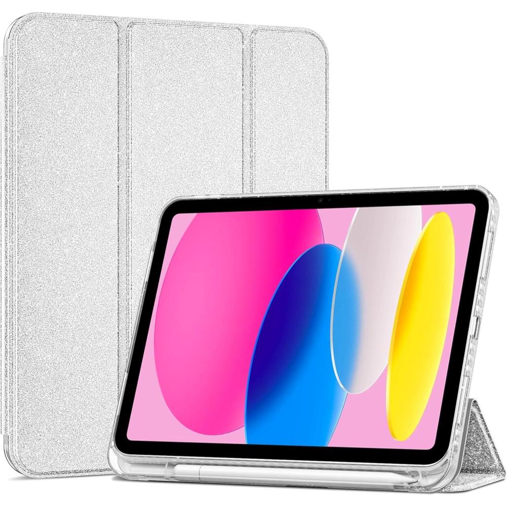 image:imageProCase for iPad A16 11th Generation 11 Inch 202510th Generation 109 Inch 2022 Case with Pencil Holder Hybrid iPad 11 10 Case with Clear Back Supports Auto WakeSleep BlackGlitterSilver