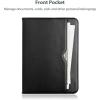 ProCase for iPad A16 11th Generation 11” 2025/iPad 10th Generation 10.9” 2022 with Pencil Holder, iPad 11/10 PU Leather Case Business Stand Cover Smart Folio with Hand Strap Front Pocket -Brown(Black)