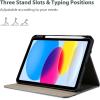 ProCase for iPad A16 11th Generation 11” 2025/iPad 10th Generation 10.9” 2022 with Pencil Holder, iPad 11/10 PU Leather Case Business Stand Cover Smart Folio with Hand Strap Front Pocket -Brown(Navy)
