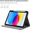 ProCase for iPad A16 11th Generation 11” 2025/iPad 10th Generation 10.9” 2022 with Pencil Holder, iPad 11/10 PU Leather Case Business Stand Cover Smart Folio with Hand Strap Front Pocket -Black(Black)