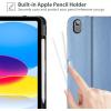 ProCase for iPad A16 11th Generation 11” 2025/iPad 10th Generation 10.9” 2022 with Pencil Holder, iPad 11/10 PU Leather Case Business Stand Cover Smart Folio with Hand Strap Front Pocket -Black(Blue)