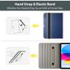 ProCase for iPad A16 11th Generation 11” 2025/iPad 10th Generation 10.9” 2022 with Pencil Holder, iPad 11/10 PU Leather Case Business Stand Cover Smart Folio with Hand Strap Front Pocket -Black(Navy)