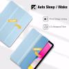 ProCase for iPad (A16) 11th Generation 11 Inch 2025/ iPad 10th Generation 10.9 Inch 2022 Case, Slim Smart Cover with Translucent Hard Shell Back, Supports Touch ID, Auto Wake/Sleep -Blue(Skyblue)
