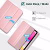 ProCase for iPad (A16) 11th Generation 11 Inch 2025/10th Generation 10.9 Inch 2022 Case with Pencil Holder, Hybrid iPad 11 10 Case with Clear Back, Supports Auto Wake/Sleep -Black(Lightpink)