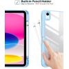 ProCase for iPad (A16) 11th Generation 11 Inch 2025/10th Generation 10.9 Inch 2022 Case with Pencil Holder, Hybrid iPad 11 10 Case with Clear Back, Supports Auto Wake/Sleep -Black(Skyblue)