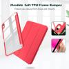 ProCase for iPad (A16) 11th Generation 11 Inch 2025/10th Generation 10.9 Inch 2022 Case with Pencil Holder, Hybrid iPad 11 10 Case with Clear Back, Supports Auto Wake/Sleep -Black(Red)