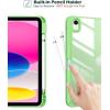 ProCase for iPad (A16) 11th Generation 11 Inch 2025/10th Generation 10.9 Inch 2022 Case with Pencil Holder, Hybrid iPad 11 10 Case with Clear Back, Supports Auto Wake/Sleep -Black(Green)