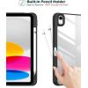 ProCase for iPad (A16) 11th Generation 11 Inch 2025/10th Generation 10.9 Inch 2022 Case with Pencil Holder, Hybrid iPad 11 10 Case with Clear Back, Supports Auto Wake/Sleep -Black(Skateboard)