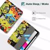 ProCase for iPad (A16) 11th Generation 11 Inch 2025/10th Generation 10.9 Inch 2022 Case with Pencil Holder, Hybrid iPad 11 10 Case with Clear Back, Supports Auto Wake/Sleep -Black(Graffiti)