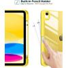 ProCase for iPad (A16) 11th Generation 11 Inch 2025/10th Generation 10.9 Inch 2022 Case with Pencil Holder, Hybrid iPad 11 10 Case with Clear Back, Supports Auto Wake/Sleep -Black(Yellow)