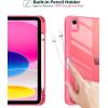 ProCase for iPad (A16) 11th Generation 11 Inch 2025/10th Generation 10.9 Inch 2022 Case with Pencil Holder, Hybrid iPad 11 10 Case with Clear Back, Supports Auto Wake/Sleep -Black(Pink)