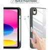 ProCase for iPad (A16) 11th Generation 11 Inch 2025/10th Generation 10.9 Inch 2022 Case with Pencil Holder, Hybrid iPad 11 10 Case with Clear Back, Supports Auto Wake/Sleep -Black(Olivegreen)