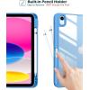 ProCase for iPad (A16) 11th Generation 11 Inch 2025/10th Generation 10.9 Inch 2022 Case with Pencil Holder, Hybrid iPad 11 10 Case with Clear Back, Supports Auto Wake/Sleep -Black(Blue)