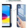 ProCase for iPad (A16) 11th Generation 11 Inch 2025/10th Generation 10.9 Inch 2022 Case with Pencil Holder, Hybrid iPad 11 10 Case with Clear Back, Supports Auto Wake/Sleep -Black(Navy)