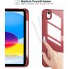 ProCase for iPad (A16) 11th Generation 11 Inch 2025/10th Generation 10.9 Inch 2022 Case with Pencil Holder, Hybrid iPad 11 10 Case with Clear Back, Supports Auto Wake/Sleep -Black(Wine)