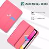 ProCase for iPad (A16) 11th Generation 11 Inch 2025/10th Generation 10.9 Inch 2022 Case with Pencil Holder, Hybrid iPad 11 10 Case with Clear Back, Supports Auto Wake/Sleep -Black(Pink)