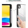ProCase for iPad (A16) 11th Generation 11 Inch 2025/10th Generation 10.9 Inch 2022 Case with Pencil Holder, Hybrid iPad 11 10 Case with Clear Back, Supports Auto Wake/Sleep -Black(Black)