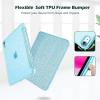 ProCase for iPad (A16) 11th Generation 11 Inch 2025/10th Generation 10.9 Inch 2022 Case with Pencil Holder, Hybrid iPad 11 10 Case with Clear Back, Supports Auto Wake/Sleep -Black(GlitterBlue)