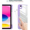 ProCase for iPad (A16) 11th Generation 11 Inch 2025/10th Generation 10.9 Inch 2022 Case with Pencil Holder, Hybrid iPad 11 10 Case with Clear Back, Supports Auto Wake/Sleep -Black(Purple)