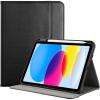 ProCase for iPad A16 11th Generation 11” 2025/iPad 10th Generation 10.9” 2022 with Pencil Holder, iPad 11/10 PU Leather Case Business Stand Cover Smart Folio with Hand Strap Front Pocket -Black(Black)